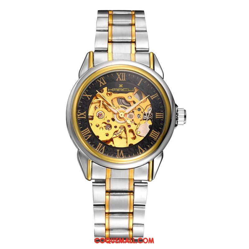 Montre Homme Femme Automatique Authentique, Montre Mode Creux Gold