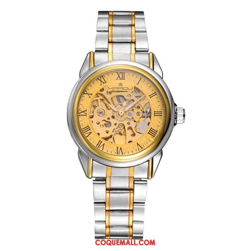 Montre Homme Femme Automatique Authentique, Montre Mode Creux Gold