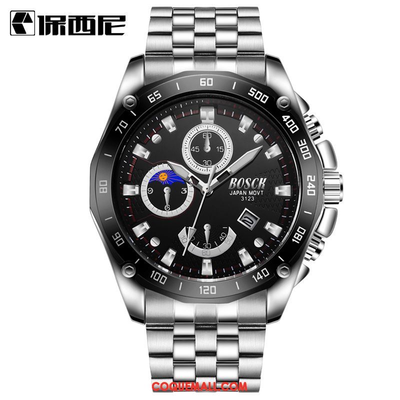 Montre Homme Loisir Calendrier Multifonctions, Montre Montre À Bracelet Silicone