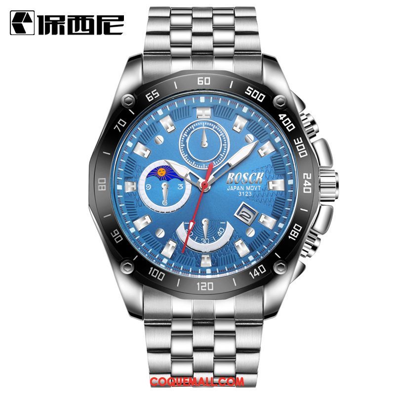 Montre Homme Loisir Calendrier Multifonctions, Montre Montre À Bracelet Silicone