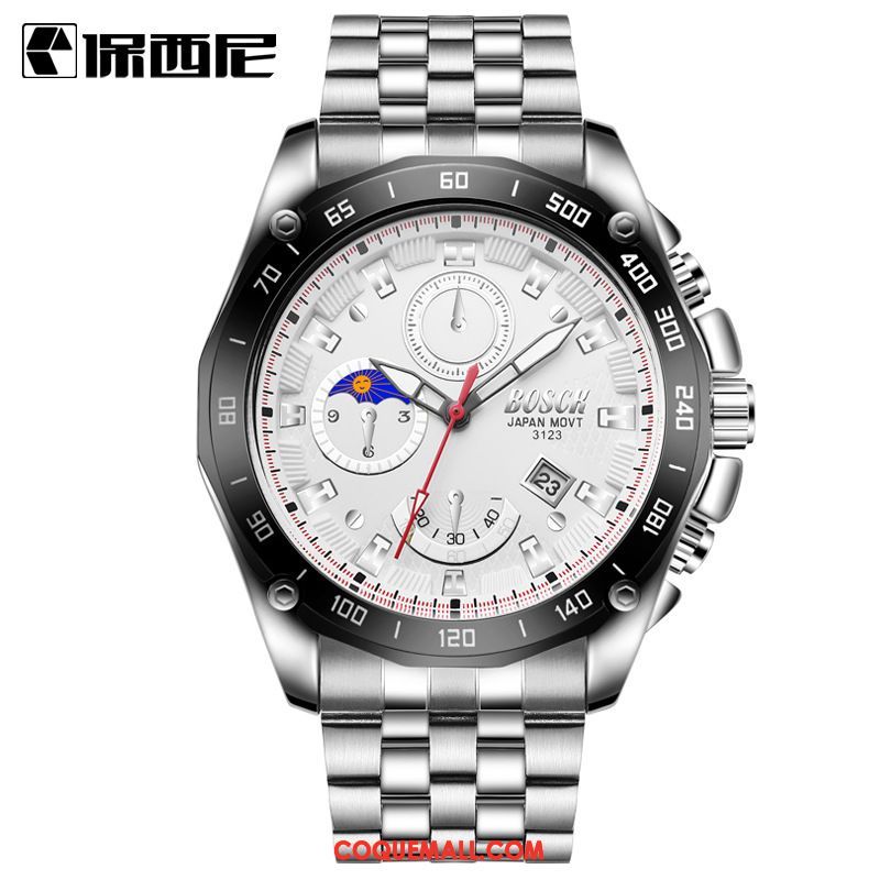 Montre Homme Loisir Calendrier Multifonctions, Montre Montre À Bracelet Silicone