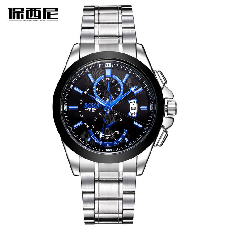 Montre Homme Loisir Calendrier Multifonctions, Montre Montre À Bracelet Silicone