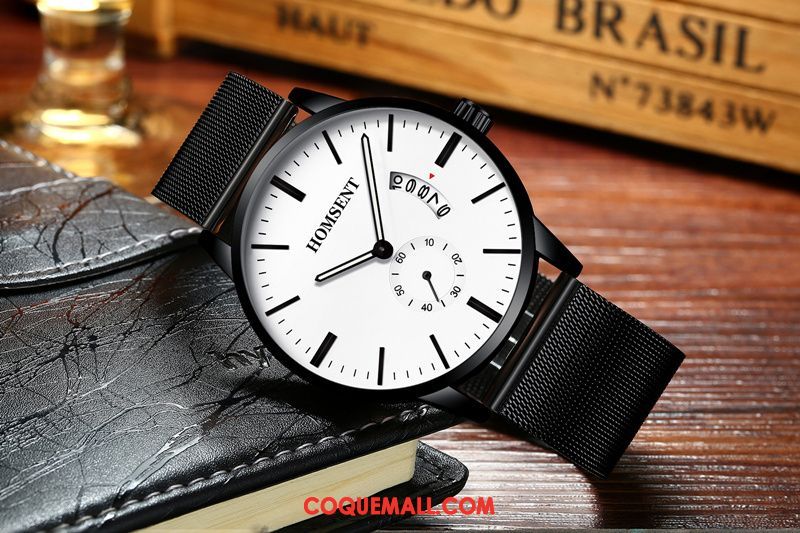 Montre Homme Loisir Montre À Bracelet Blanc, Montre Mode Étudiant