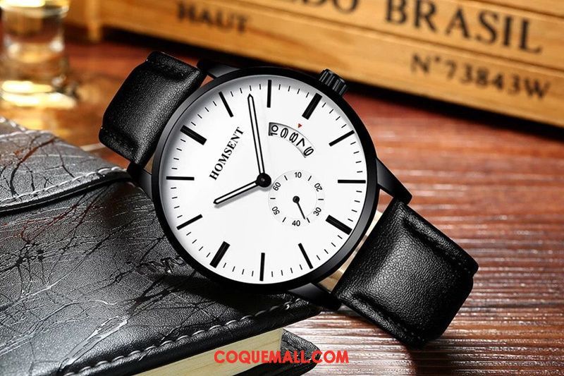 Montre Homme Loisir Montre À Bracelet Blanc, Montre Mode Étudiant