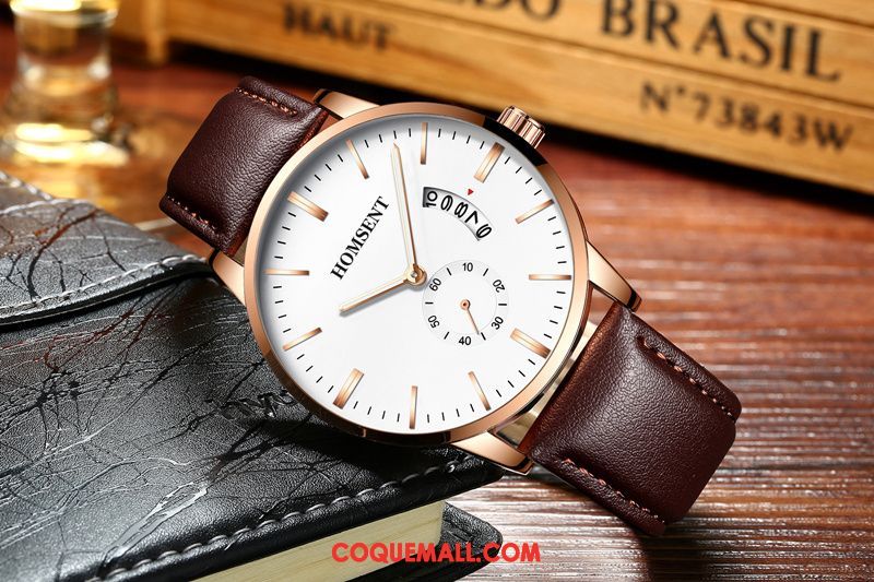 Montre Homme Loisir Montre À Bracelet Blanc, Montre Mode Étudiant