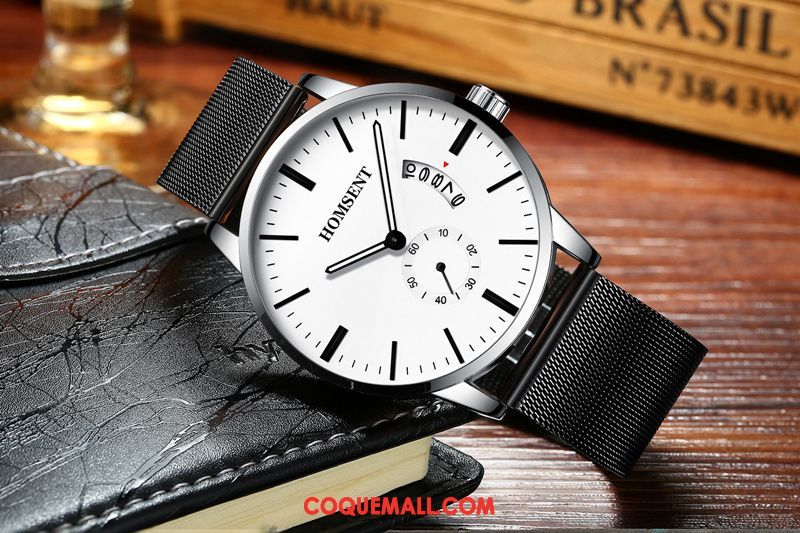 Montre Homme Loisir Montre À Bracelet Blanc, Montre Mode Étudiant