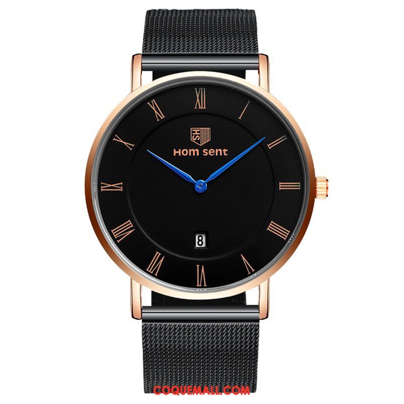 Montre Homme Mince Montre À Bracelet Montre À Quartz, Montre Ceinture Rose Braun Gold