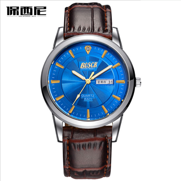 Montre Homme Mode Double Calendrier Montre À Bracelet, Montre Sport Loisir