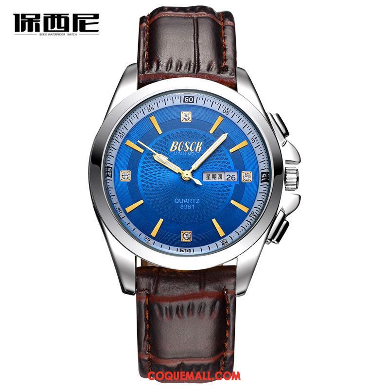 Montre Homme Mode Double Calendrier Montre À Bracelet, Montre Sport Loisir