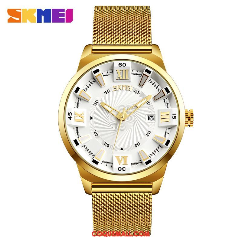 Montre Homme Mode Étanche Authentique, Montre Montre À Bracelet Montre À Quartz Gold