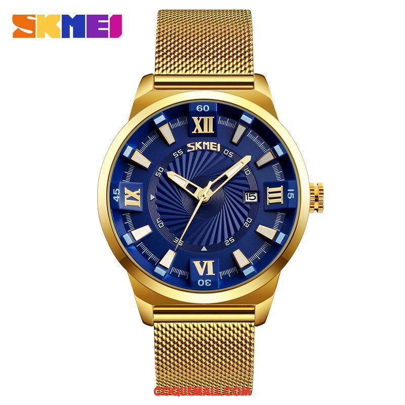 Montre Homme Mode Étanche Authentique, Montre Montre À Bracelet Montre À Quartz Gold