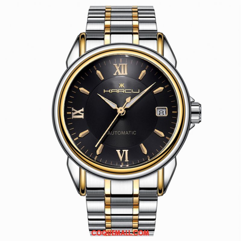 Montre Homme Mode Étanche Lumineux, Montre Entreprise Calendrier Gold