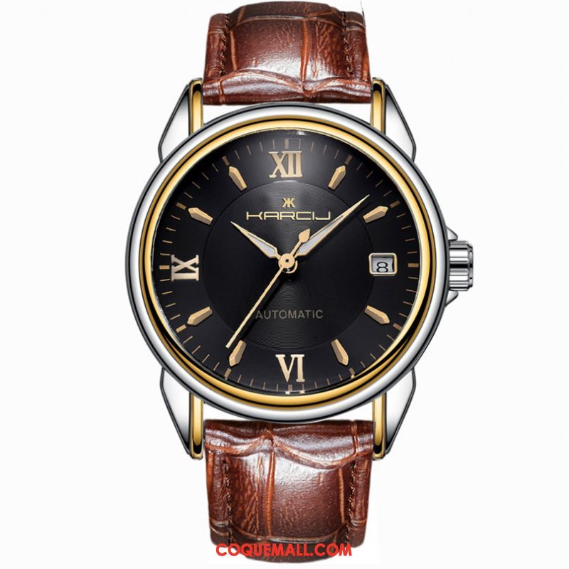 Montre Homme Mode Étanche Lumineux, Montre Entreprise Calendrier Gold