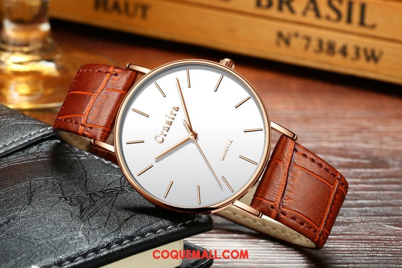 Montre Homme Personnalité Montre À Quartz Tendance, Montre Loisir Blanc