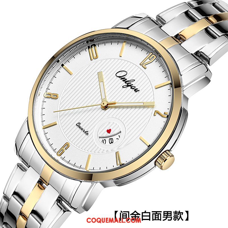 Montre Homme Simple Entreprise Classique, Montre Mode Étanche Gold