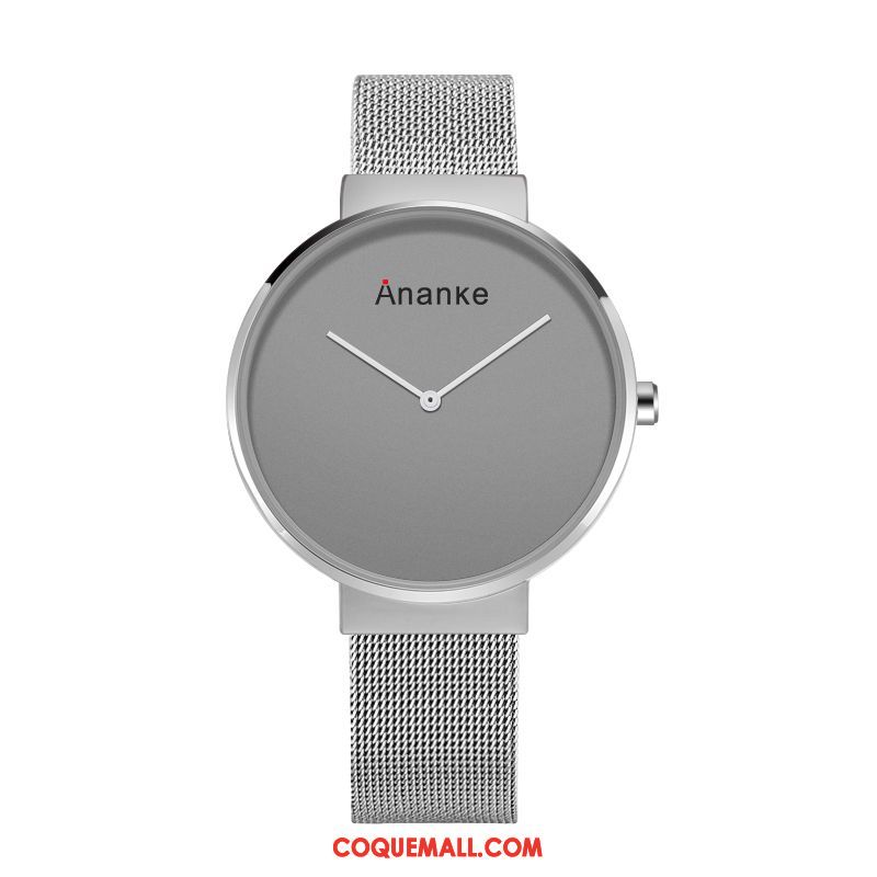 Montre Homme Simple Tendance Montre À Quartz, Montre Étudiant Noir