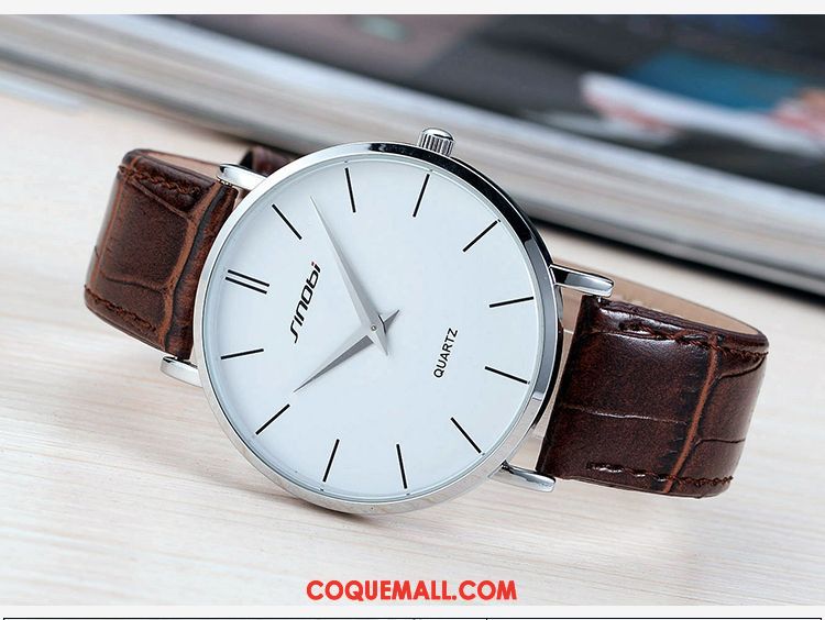 Montre Homme Tendance Loisir Étanche, Montre Très Mince Section Mince