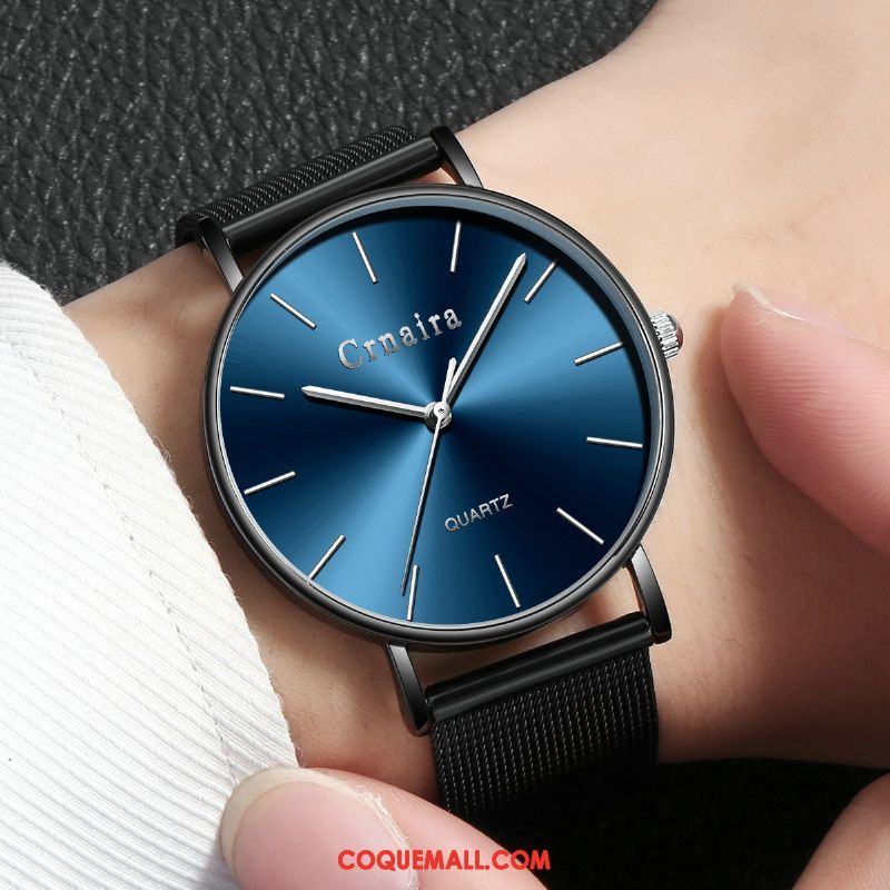 Montre Homme Tendance Loisir Étanche, Montre Très Mince Section Mince