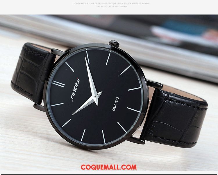 Montre Homme Tendance Loisir Étanche, Montre Très Mince Section Mince