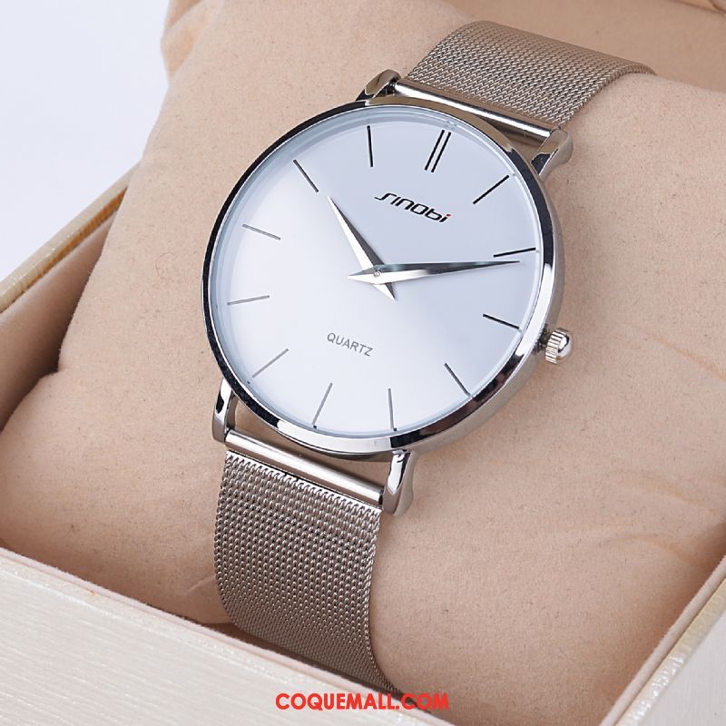 Montre Homme Tendance Loisir Étanche, Montre Très Mince Section Mince