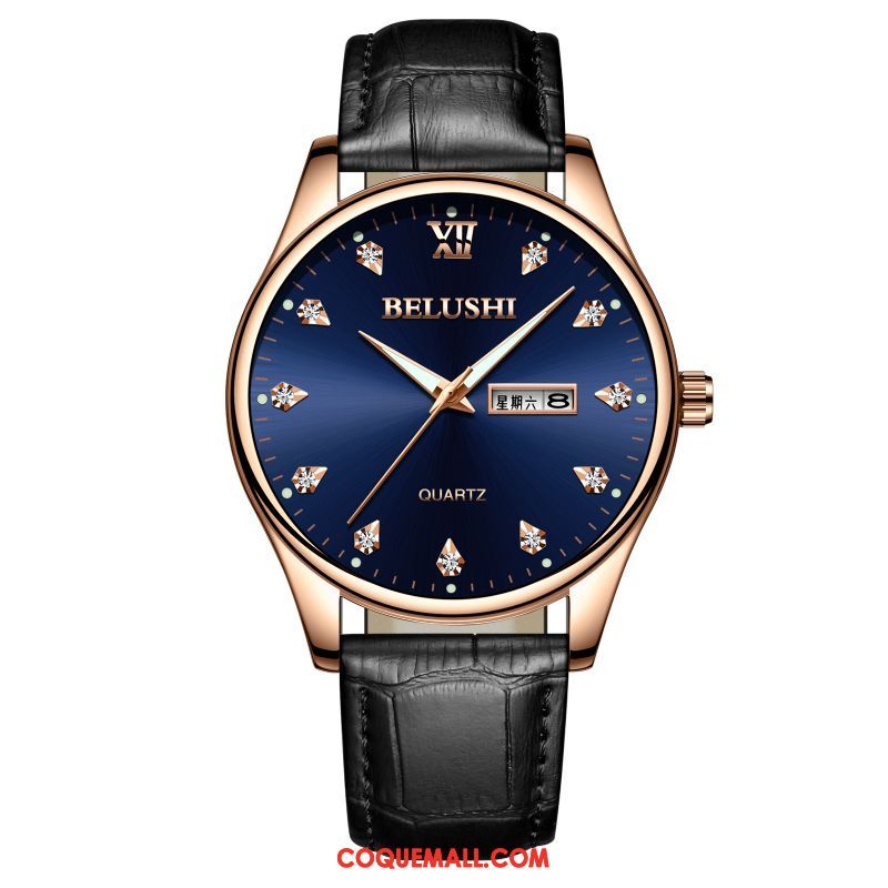 Montre Homme Tendance Mode Montre À Quartz, Montre Authentique Très Mince Blau Gold