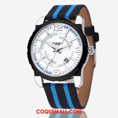 Montre Homme Vert Sport Simple, Montre Bleu Blanc Blau