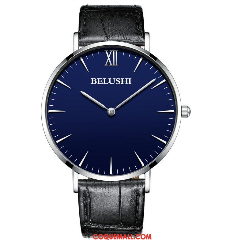 Montre Homme Étanche Tendance Mode, Montre Très Mince Authentique Blau