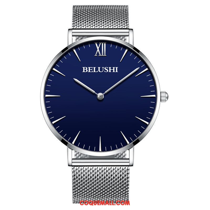 Montre Homme Étanche Tendance Mode, Montre Très Mince Authentique Blau