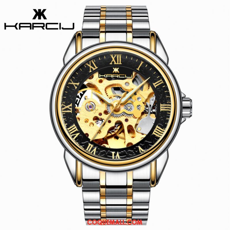 Montre Homme Étanche Étudiant Creux, Montre Lumineux Montre À Bracelet Gold