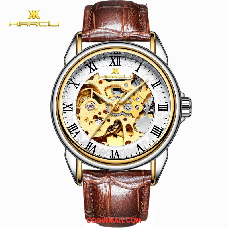 Montre Homme Étanche Étudiant Creux, Montre Lumineux Montre À Bracelet Gold