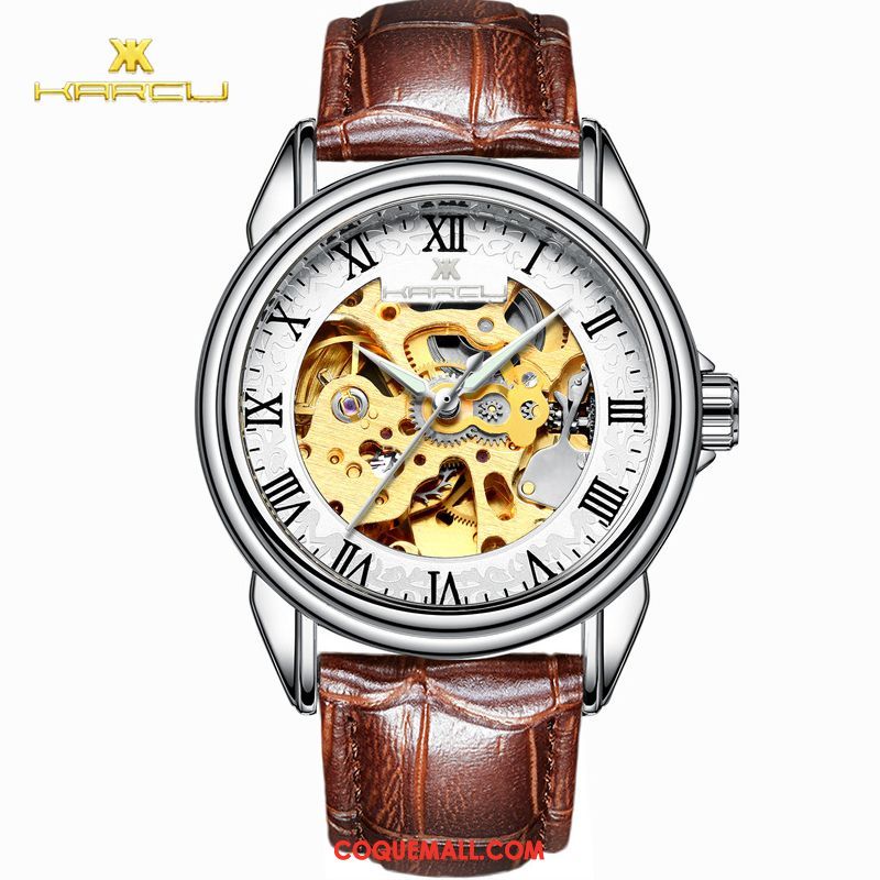 Montre Homme Étanche Étudiant Creux, Montre Lumineux Montre À Bracelet Gold