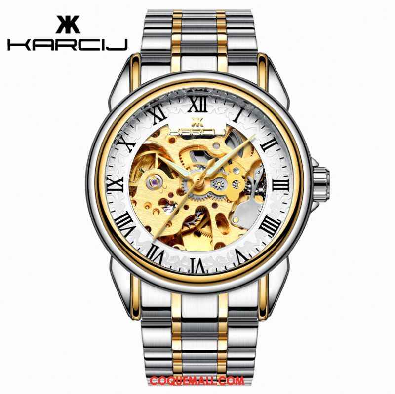 Montre Homme Étanche Étudiant Creux, Montre Lumineux Montre À Bracelet Gold