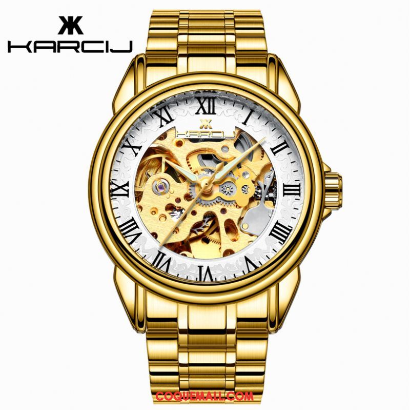 Montre Homme Étanche Étudiant Creux, Montre Lumineux Montre À Bracelet Gold