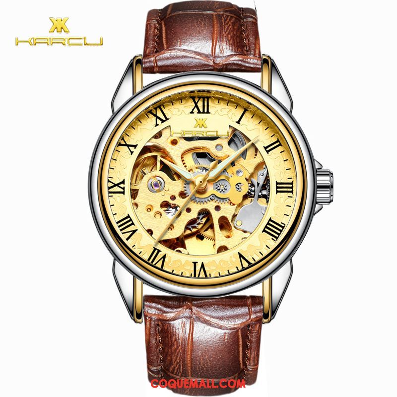 Montre Homme Étanche Étudiant Creux, Montre Lumineux Montre À Bracelet Gold