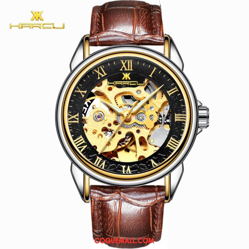 Montre Homme Étanche Étudiant Creux, Montre Lumineux Montre À Bracelet Gold