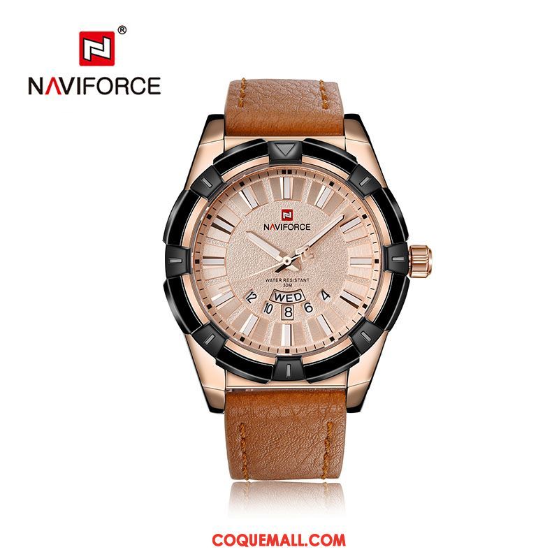 Montre Homme Étanche Étudiant Gros, Montre Sport Tendance Gold