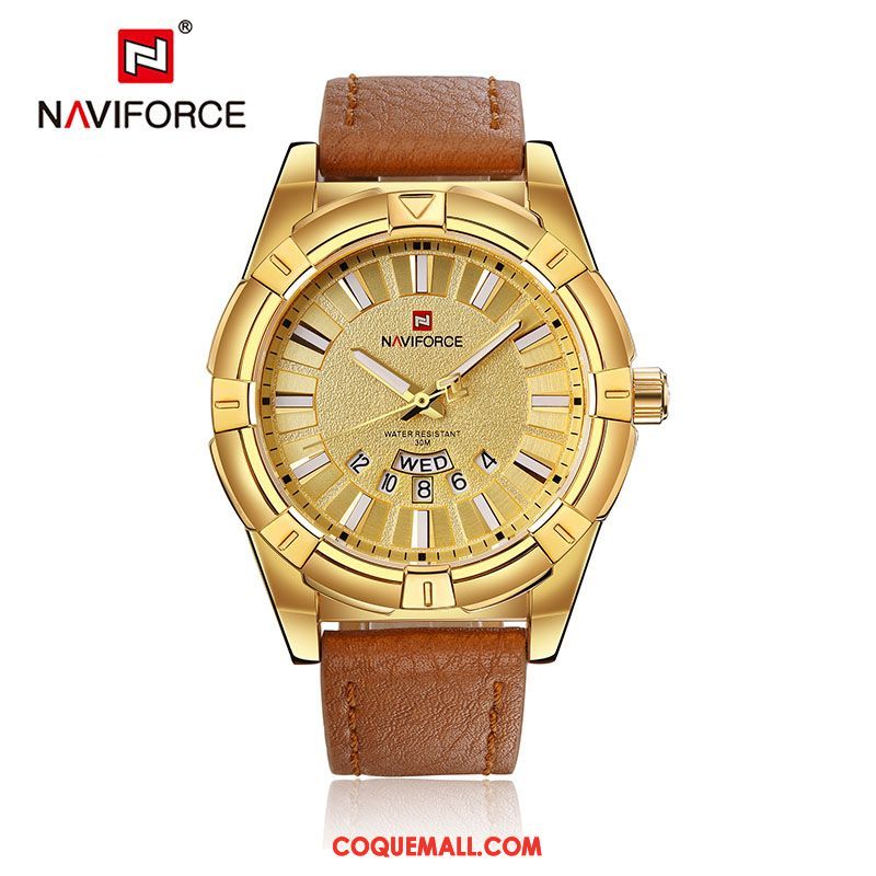 Montre Homme Étanche Étudiant Gros, Montre Sport Tendance Gold