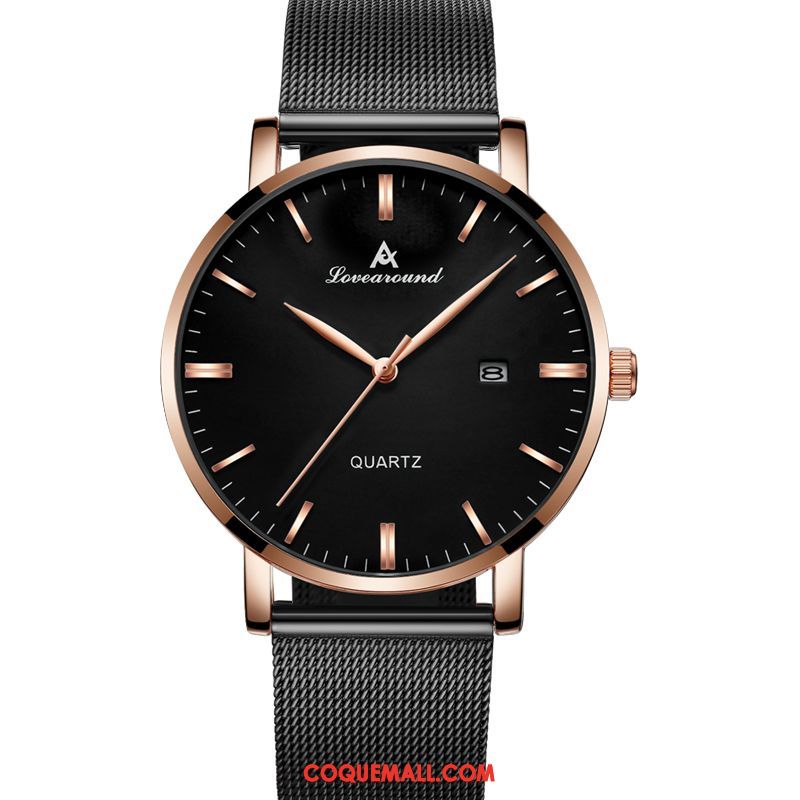 Montre Homme Étudiant Le Nouveau Montre À Bracelet, Montre Noir Très Mince