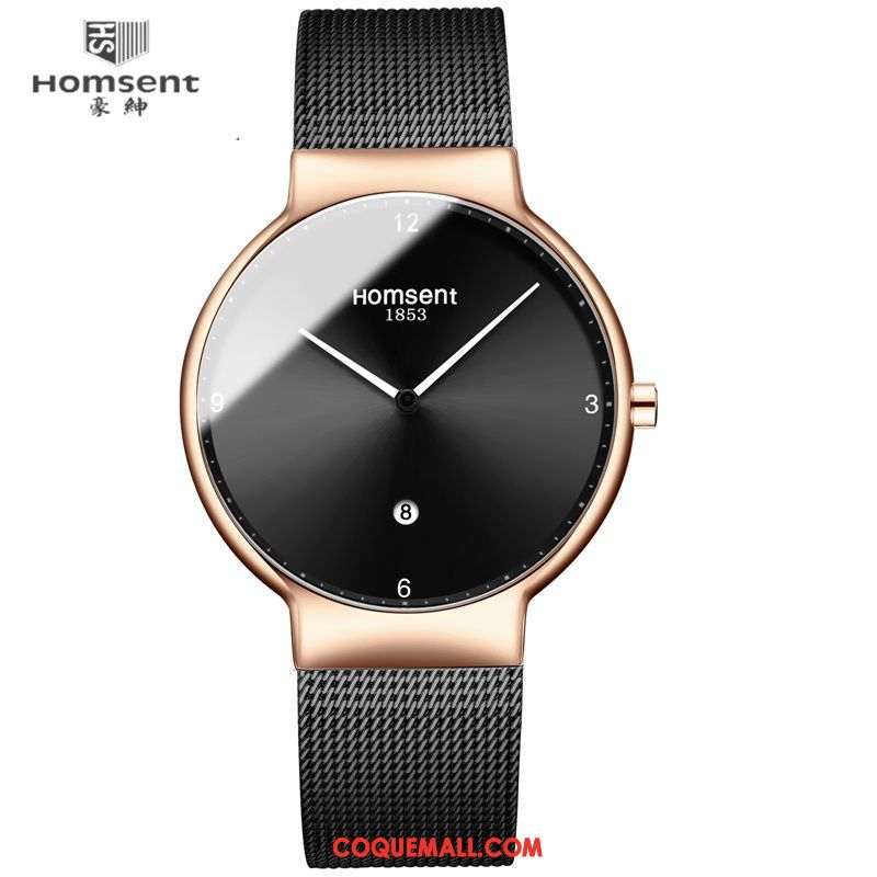 Montre Homme Étudiant Simple Loisir, Montre Noir Tendance Blau