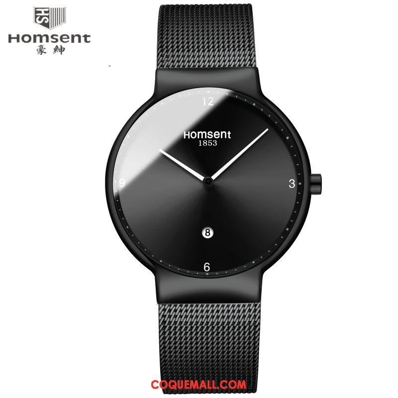 Montre Homme Étudiant Simple Loisir, Montre Noir Tendance Blau