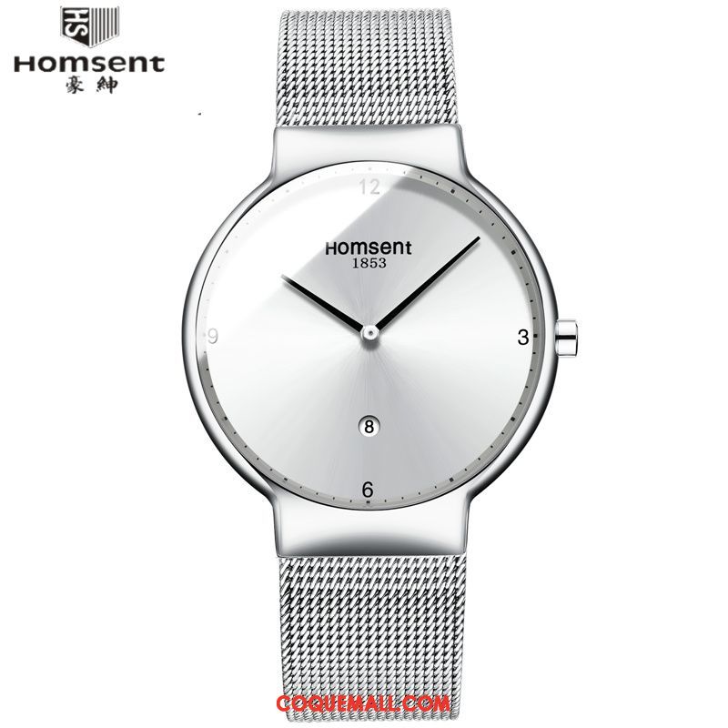 Montre Homme Étudiant Simple Loisir, Montre Noir Tendance Blau