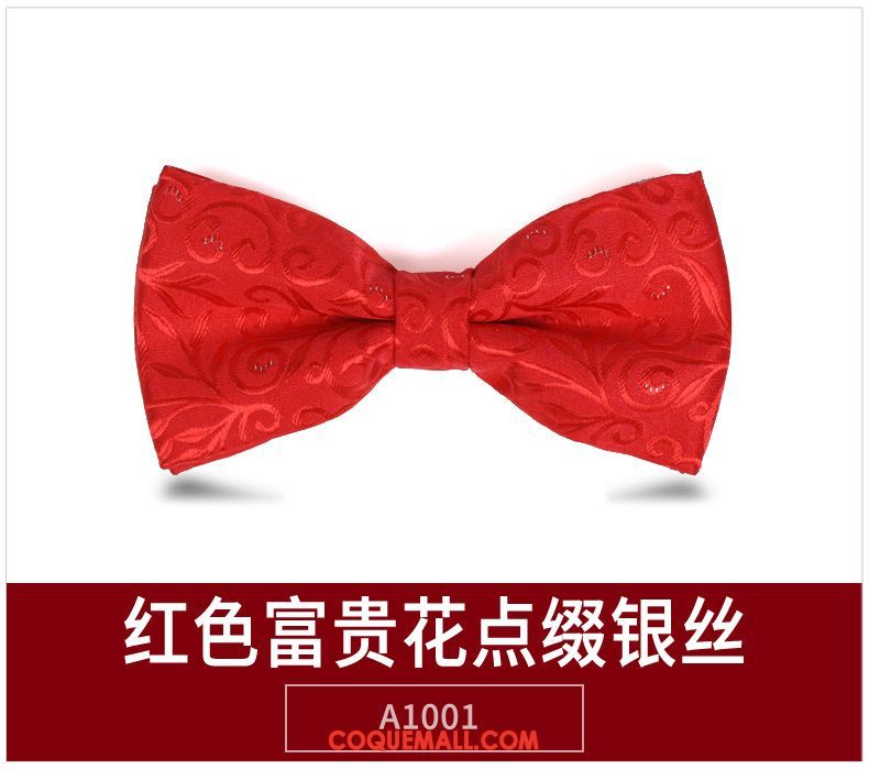 Nœud Papillon Homme Arc Rouge Marier, Nœud Papillon Pure Couleur Banquet