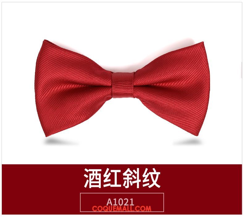 Nœud Papillon Homme Arc Rouge Marier, Nœud Papillon Pure Couleur Banquet