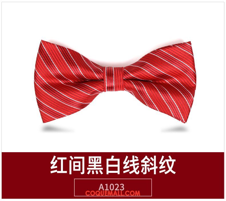 Nœud Papillon Homme Arc Rouge Marier, Nœud Papillon Pure Couleur Banquet