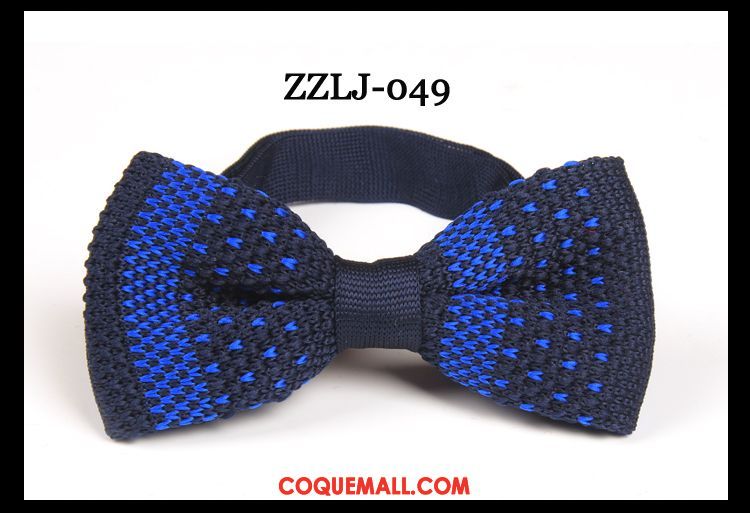 Nœud Papillon Homme Bleu Tricot Mode, Nœud Papillon Britanique Vêtements De Cérémonie