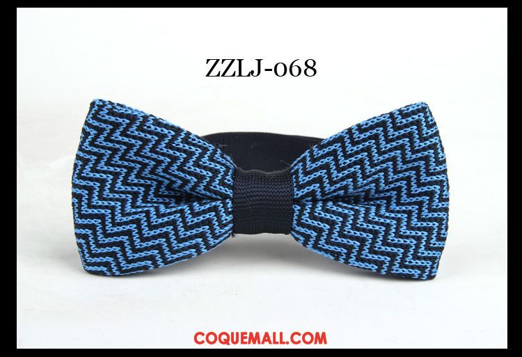 Nœud Papillon Homme Bleu Tricot Mode, Nœud Papillon Britanique Vêtements De Cérémonie