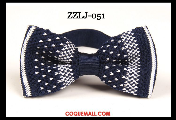 Nœud Papillon Homme Bleu Tricot Mode, Nœud Papillon Britanique Vêtements De Cérémonie