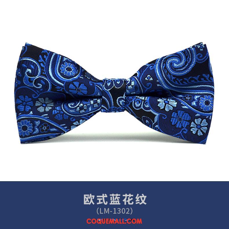 Nœud Papillon Homme Britanique Marier Bleu, Nœud Papillon Vêtements De Cérémonie Modèle