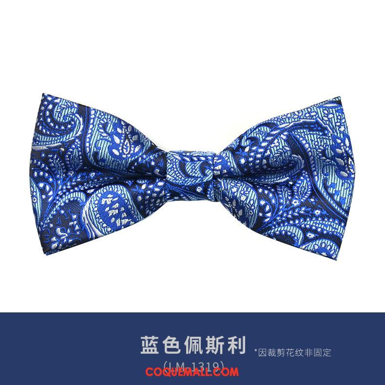 Nœud Papillon Homme Britanique Marier Bleu, Nœud Papillon Vêtements De Cérémonie Modèle