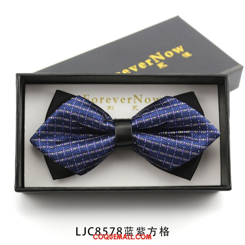 Nœud Papillon Homme Marier Vin Rouge Violet, Nœud Papillon Plaid Mode